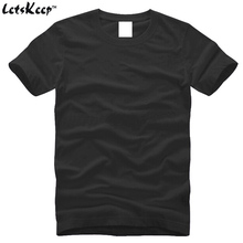 Nova LetsKeep cor Sólida T-shirt de algodão camisa de T dos homens O pescoço Personalizado Respirável Mens Casual macio T & partes superiores DA UE tamanho, MA007 2024 - compre barato