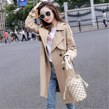 2020 New fashion Long Trench Coat for Women Spring Autumn Coats Casual Double-breasted overcoats female Windbreaker outwear v651 2024 - buy cheap