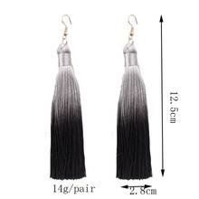 Bohemia Gradual Color Long Tassel Dangle Drop Earrings for Women Fashion Jewelry T4MD 2024 - buy cheap