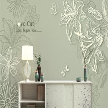 Decorative Wallpaper Contemporary And Contracted Little Pure And Fresh Style Lilies Diagonal Flowers Background Wall 2024 - buy cheap