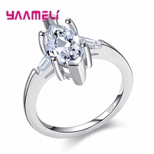 Shinning Crystal Bridal Wedding &Engagement 925 Sterling Silver Rings  Valentine's Day Gift For Women Wholesale 2024 - buy cheap