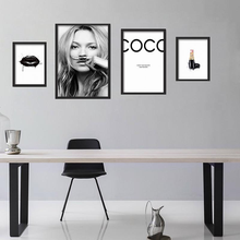 Arte de parede feminina coco batom, posteres e impressões nórdicas em tela para sala de estar, decoração moderna para casa 2024 - compre barato