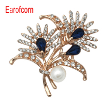 Earofcorn Crystal High-Grade Rose Gold Pearl Brooches Wedding Bridal Jewelry Flowers Brooches 2024 - buy cheap