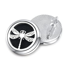 Exquisite Brooch Aroma Diffuser 28mm Dragonfly Stainless Steel Pendant Essential Oil Aromatherapy Perfume Lockets Brooch Jewelry 2024 - buy cheap