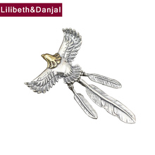 100% Pure 925 Sterling Silver Eagle Feather Pendant Fit With Necklace Or Bracelet Men Women Wholesale Fine Jewelry Lots 2021 P1 2024 - buy cheap
