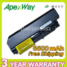 Apexway 9 Cell 6600mAh Laptop Battery For Lenovo IBM ThinkPad R400 R61 R61i T400 T61 T61p Laptop 42T5227 2024 - buy cheap