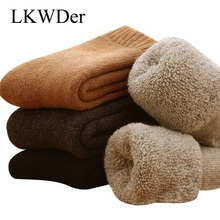 LKWDer 5 pares para hombre calcetines de lana Super grueso lana de Merino de calcetines de conejos contra el frío nieve Rusia Invierno Caliente divertida feliz calcetines de los hombres 2024 - compra barato