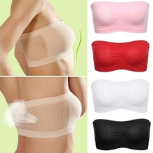 Women White Black Tube Top Sexy Brassiere Bra Wrapped Chest Full Cup Strapless Wire Crop Tops Mesh Breathable Lady's Underwear 2024 - buy cheap
