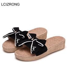 LCIZRONG Summer Linen Beach Slippers for Women Cute Fashion Outside Slaps Platform Shoes Ladies Home Slippers Peep Toe Girl 2024 - buy cheap