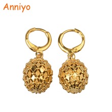 Anniyo Ethiopian Oval Bead Earrings for Women/Girl Gold Color Fashion Jewelry Nigeria African Arabian Gift #087706 2024 - buy cheap