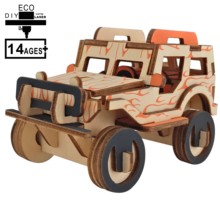 Лазерная резка 3D Деревянный пазл лобзик джип своими руками сборка детские развивающие деревянные игрушки для мальчиков 2024 - купить недорого