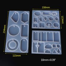 1 Set Silicone Mold Combine DIY Jewelry Making Epoxy Resin Molds Geometric Mirror Crafts Handmade Pendant Cake Decoration 2024 - buy cheap