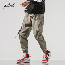Jooger-pantalones estilo Safari Harajuku para hombre, ropa informal, Hip Hop, elásticos, estilo Cargo, varios bolsillos, Otoño, novedad 2024 - compra barato