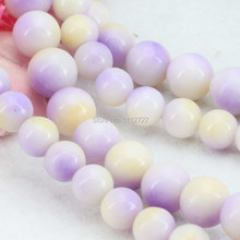 8mm 10mm Jewelry Making Design Accessories Purple&Yellow Round Loose Beads DIY Stone Accessory Parts Women Girls Gifts 15inch 2024 - buy cheap