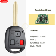 Запасной дистанционный ключ Keyecu 314 МГц, 3 кнопки для Toyota FJ Cruiser 2010-2014 FCC: чип HYQ12BBT - G 2024 - купить недорого