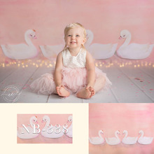 Fondo fotográfico para recién nacido, telón de fondo con diseño de cisne blanco, ideal para Baby Shower, cumpleaños 2024 - compra barato