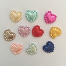 1000pcs 10mm mixed plastic Heart shaped Pearls Gems Craft Decoration DIY Laptop B06A*10 2024 - buy cheap