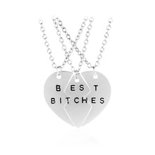 3pc/set 2017 Broken Heart 3 Parts Gold Best Bitches Necklaces & Pendants New Fashion Jewelry for Friends Necklace 2024 - buy cheap