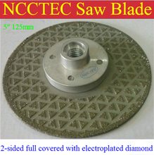 5" 2-sided Electroplated Diamond circle saw blade FREE shipping | 125mm cut disc for cutting stone | with or without M14 flange 2024 - buy cheap