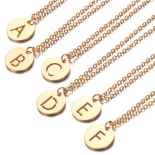 A-Z Name Small Letters Necklaces & Pendant Chain For Men Women Gold Color Stainless Steel English Letter Jewelry 2024 - buy cheap