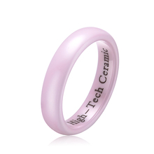 Anillo de cerámica de Color rosa pulido de 4 MM para fiesta regalo de aniversario de joyería para mujer (talla 5/6/7) Envío Gratis CE003R 2024 - compra barato