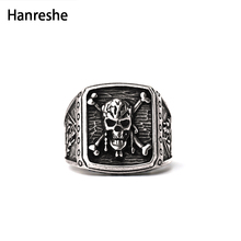 Hot personality New Fashion Captain Jack  Pirate Skull Capitan Ring Pirates Of The Caribbean Ring Skull Ring For Men 2024 - buy cheap