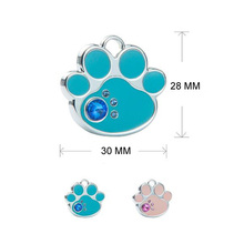 pet products zinc alloy pet tag paw shape with crystal dog cat id tags pet pendant custom dog name tag free shipping 2024 - buy cheap