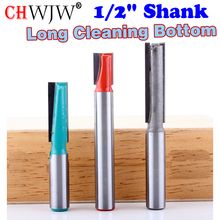 1PC 1/2" Shank Long Cleaning Bottom Router Bit 1/2" Diameter Cutter CNC Woodworking Clean Bits 2024 - buy cheap