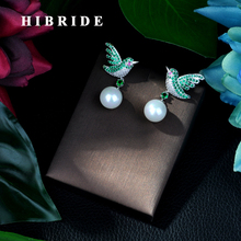 HIBRIDE New Fashion Jewelry Drop Design Bird Shape Earrings Shining AAA CZ Drop Earrings Multicolor Brincos Statement E-59 2024 - buy cheap