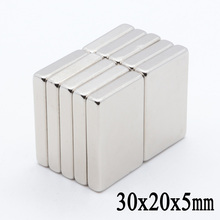 10pcs 30x20x5 mm N52 Super Strong Small Powerful Rare Earth Block Magnets Neodymium Magnet 2024 - buy cheap