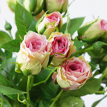 Flores artificiales de 4 rosas para el hogar, floreros, accesorios de fotografía para Hotel, decoración de boda, flor de simulación 2024 - compra barato