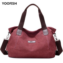 Yoofish bolsa feminina moda lazer, bolsa de ombro único, inclinada, cruzada, portátil, de lona, com grande capacidade 2024 - compre barato