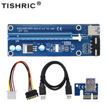 TISHRIC 100pcs Ver006 Pci-e Extender PCIE Pci Express Riser Card 1x 16x Usb3.0 Cable Sata To 4pin Molex For Bitcoin Mining Miner 2024 - buy cheap