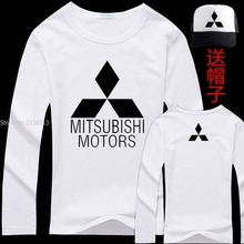 Camiseta masculina de algodão com manga longa mitsubishi motores, camiseta personalizada com logotipo de carro, que inclui boné de beisebol, para outono e primavera 2024 - compre barato