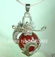 Бесплатная доставка **** Очаровательное ожерелье с кулоном из Красного Натурального Камня с инкрустацией дракона 2024 - купить недорого