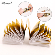 LiLy Angel Professional Nail Forms  Sticker 100 Pcs  Acrylic Curve Nails Gel Extension Nail Art Polish Guide Form Curl Tips 2024 - buy cheap