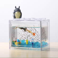 Desktop Mini Fish Tank Freedom Assembly Building Block Aquarium Fish Bowl Acrylic Water Tank Betta fish Decoration Accessories 2024 - buy cheap