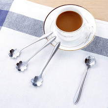 1 pc Flower Stainless Steel  Tea Spoons Mixing Spoon Mug Cup Accessories Stirrers Coffee Spoon  Flower Shape Kitchen Tools 2024 - buy cheap