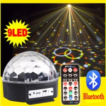 9 Colors MP3 Bluetooth Crystal Magic Ball Led Stage Lamp Disco Laser Light Party Lights Sound Control Laser Projector Music KTV 2024 - buy cheap