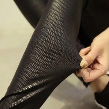 lady fashion faux leather pants women sexy snake patten leggings slim pencil skinny pant designer capris 2024 - buy cheap