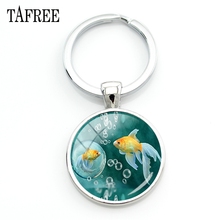 Брелок для ключей TAFREE с двумя золотыми рыбками, красивый эстетический брелок с родиевым покрытием для сумок, автомобильных ключей, женский подарок для влюбленных, ювелирные изделия QF857 2024 - купить недорого