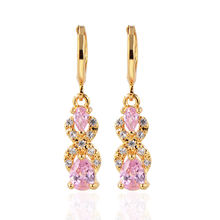 European and American gold multi-colored Zircon earrings trendy jewelry accessories women fashion earrings girls gifts 2024 - buy cheap
