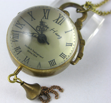 Ball Style Glass Skeleton Antique 1985 Bronze Mechanical Pocket Watch Steampunk Necklace Women Men Watches Gifts 2024 - buy cheap