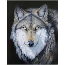 Decorative painting wolf 5D DIY diamond embroidery animal full square 3D diamond cross stitch wolf mosaic digital diamond wolf 2024 - buy cheap