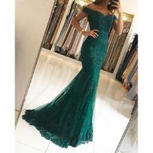 Vintage Lace Mermaid Evening Dresses Long 2022 Arabic vestidos de fiesta de noche Formal Women Dress Off The Shoulder Party Gown 2024 - buy cheap