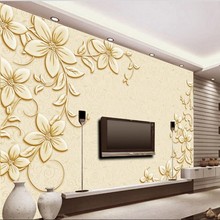 Wellyu-papel tapiz personalizado de gran escala, fresco, tridimensional, con patrón en relieve, para pared de fondo de sala de estar, no tejido 2024 - compra barato