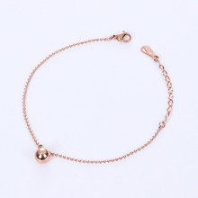 New Rose Gold Color Stainless Steel Ball Beads Chain Ankle Bracelet For Women Summer Foot Jewelry Minimalist Anklet Female 2024 - buy cheap