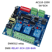 Envío Gratis AC110-220V 3CH/ 4CH relé de alto voltaje DMX512 decodificador controlador regulador led para lámpara de tira led 2024 - compra barato