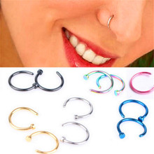 4pc/lot Cute Girls Stainless Steel Fake Piercing Nose Ring Women Gold Color Clip Hoop Nose Ring Jewelry Party Girlfriend Gift 2024 - buy cheap