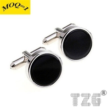 Round Black Enamel Cufflink Cuff Link 1 Pair Free Shipping Promotion 2024 - buy cheap